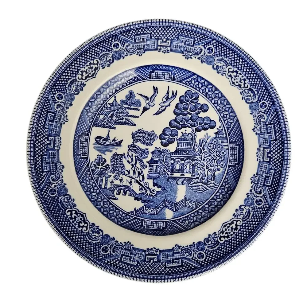 Johnson Bros Blue Willow Dessert Plate Made in England Blue White Transferware